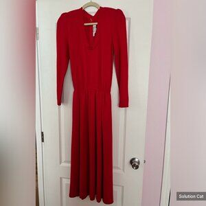 Vintage St. John for Saks Fifth Avenue Red Dress with Belt